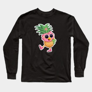 Flamingo and Pineapple: Embrace the Tropical Fusion Long Sleeve T-Shirt